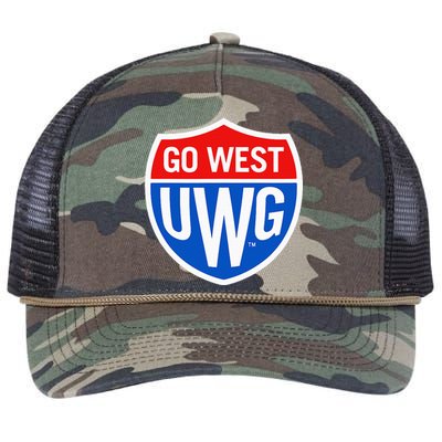 University West Georgia Uwg Wolves Go West Shield Retro Rope Trucker Hat Cap