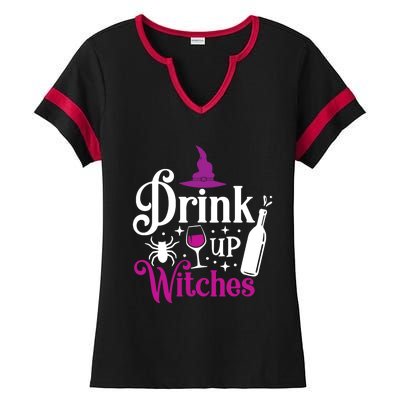 Up Witches Gift Funny Wine Lover Ing Halloween Meaningful Gift Ladies Halftime Notch Neck Tee