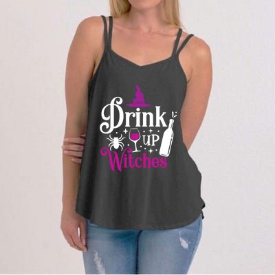 Up Witches Gift Funny Wine Lover Ing Halloween Meaningful Gift Women's Strappy Tank