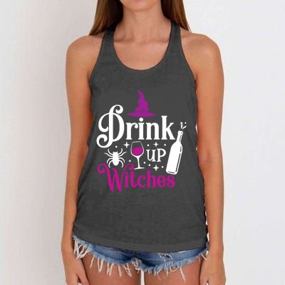 Up Witches Gift Funny Wine Lover Ing Halloween Meaningful Gift Women's Knotted Racerback Tank