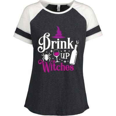 Up Witches Gift Funny Wine Lover Ing Halloween Meaningful Gift Enza Ladies Jersey Colorblock Tee