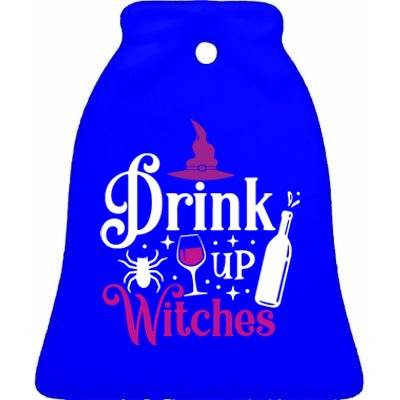 Up Witches Gift Funny Wine Lover Ing Halloween Meaningful Gift Ceramic Bell Ornament