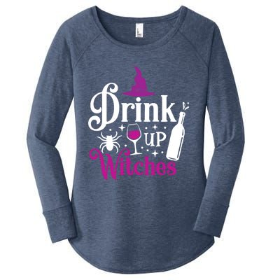 Up Witches Gift Funny Wine Lover Ing Halloween Meaningful Gift Women's Perfect Tri Tunic Long Sleeve Shirt