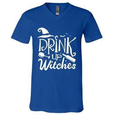 Up Witches Halloween Fan Funny Halloween Gift V-Neck T-Shirt