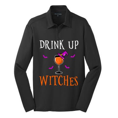 Up Witches Halloween Ing Gift Funny Gift Silk Touch Performance Long Sleeve Polo