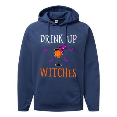 Up Witches Halloween Ing Gift Funny Gift Performance Fleece Hoodie