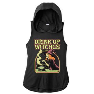 Up Witches Halloween Hallowine Wine Witch Gift Ladies PosiCharge Tri-Blend Wicking Draft Hoodie Tank