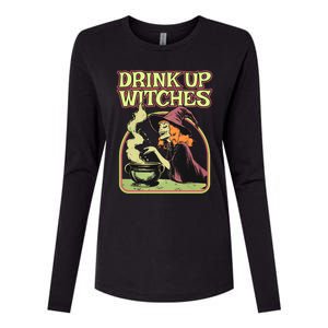 Up Witches Halloween Hallowine Wine Witch Gift Womens Cotton Relaxed Long Sleeve T-Shirt