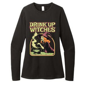 Up Witches Halloween Hallowine Wine Witch Gift Womens CVC Long Sleeve Shirt