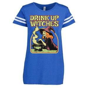 Up Witches Halloween Hallowine Wine Witch Gift Enza Ladies Jersey Football T-Shirt