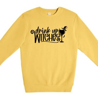 Up Witches Halloween Wine Gift Premium Crewneck Sweatshirt