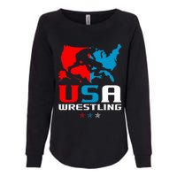 Usa Wrestling Independence Day American Flag Wrestler Sports Womens California Wash Sweatshirt