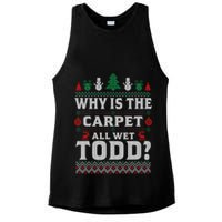 Ugly Why Is The Carpet Funny All Wet Todd Funny Christmas Ladies PosiCharge Tri-Blend Wicking Tank