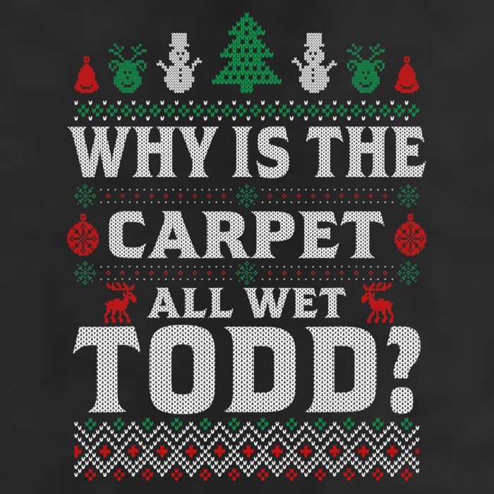 Ugly Why Is The Carpet Funny All Wet Todd Funny Christmas 7 Panel Mesh Trucker Snapback Hat