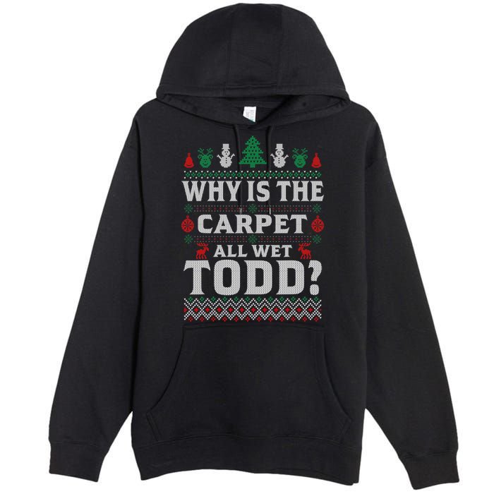 Ugly Why Is The Carpet Funny All Wet Todd Funny Christmas Premium Pullover Hoodie