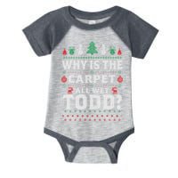 Ugly Why Is The Carpet Funny All Wet Todd Funny Christmas Infant Baby Jersey Bodysuit
