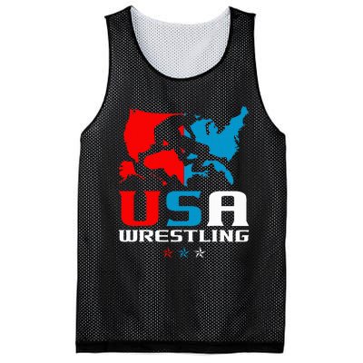 Usa Wrestling Independence Day American Flag Wrestler Sports Mesh Reversible Basketball Jersey Tank