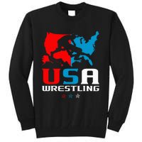 Usa Wrestling Independence Day American Flag Wrestler Sports Tall Sweatshirt