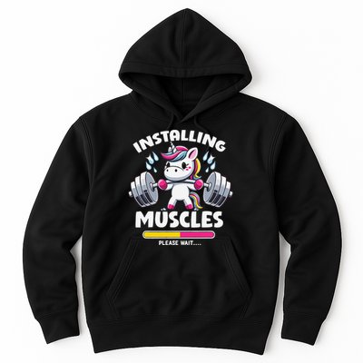 Unicorn Weightlifting Installing Muscles Gym Workout Fitness Hoodie