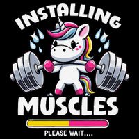 Unicorn Weightlifting Installing Muscles Gym Workout Fitness T-Shirt