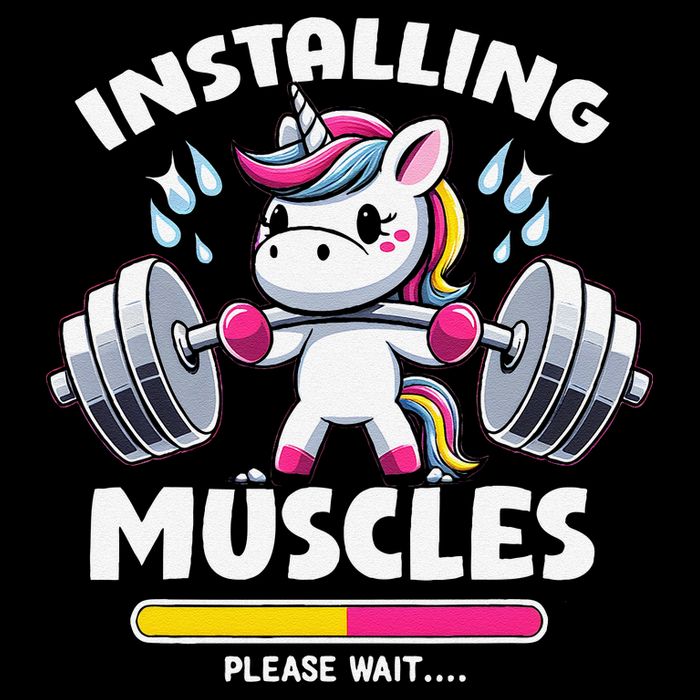 Unicorn Weightlifting Installing Muscles Gym Workout Fitness T-Shirt