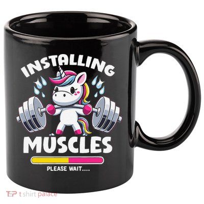 Unicorn Weightlifting Installing Muscles Gym Workout Fitness 11oz C Handle Ceramic Mug