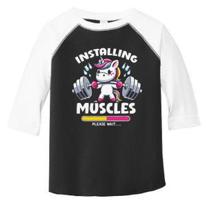 Unicorn Weightlifting Installing Muscles Gym Workout Fitness Toddler Fine Jersey T-Shirt