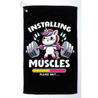 Unicorn Weightlifting Installing Muscles Gym Workout Fitness Golf Towel