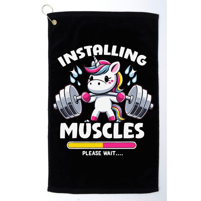 Unicorn Weightlifting Installing Muscles Gym Workout Fitness Golf Towel