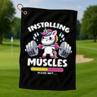 Unicorn Weightlifting Installing Muscles Gym Workout Fitness Golf Towel