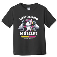 Unicorn Weightlifting Installing Muscles Gym Workout Fitness Toddler T-Shirt