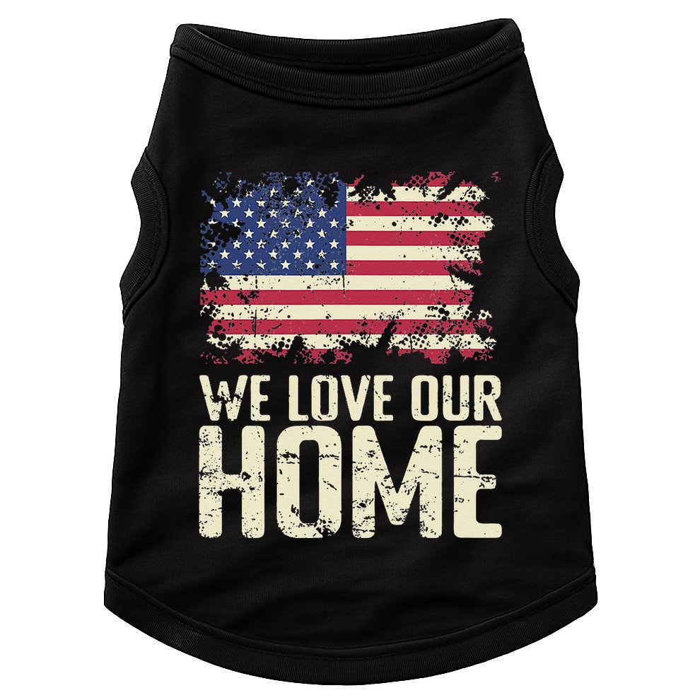 Usa We Love Our Home Doggie Tank