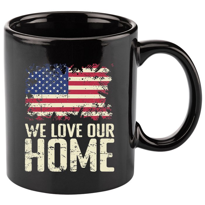 Usa We Love Our Home 11oz C Handle Ceramic Mug