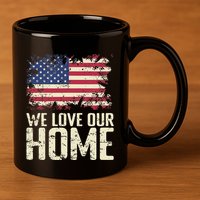 Usa We Love Our Home 11oz C Handle Ceramic Mug