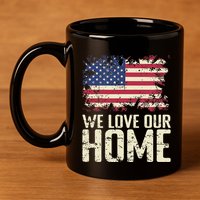 Usa We Love Our Home 11oz C Handle Ceramic Mug