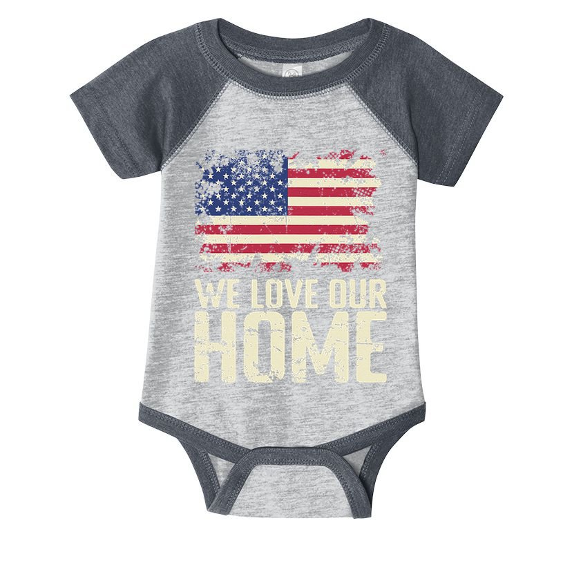 Usa We Love Our Home Infant Baby Jersey Bodysuit