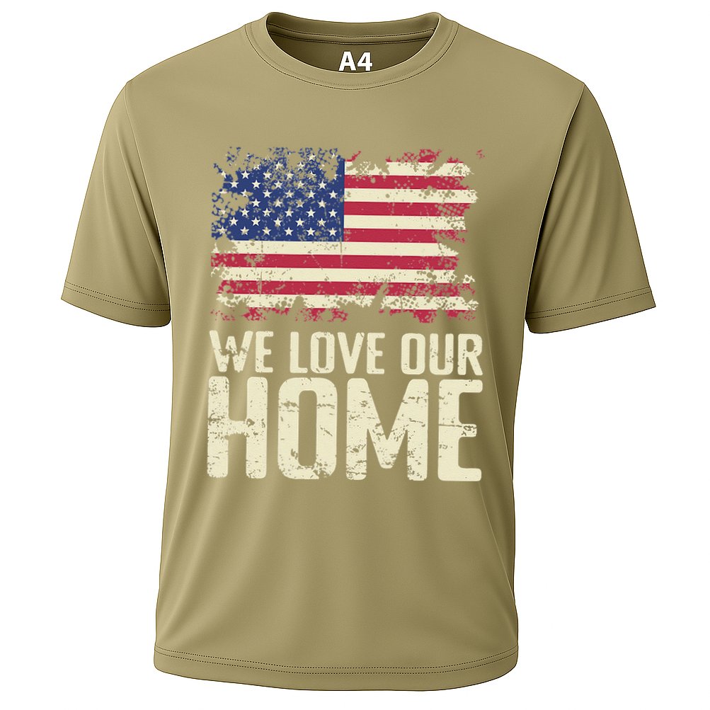 Usa We Love Our Home Cooling Performance Crew T-Shirt