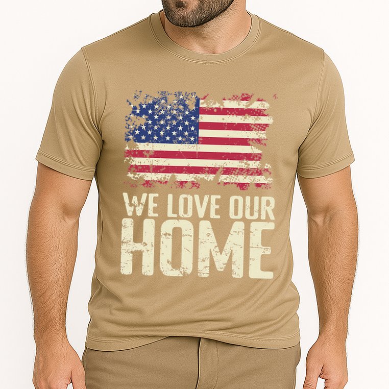 Usa We Love Our Home Cooling Performance Crew T-Shirt