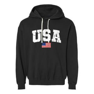 USA Women Men Kids Patriotic American Flag July 4th Garment-Dyed Fleece Hoodie