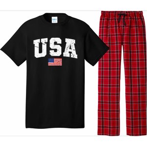 USA Women Men Kids Patriotic American Flag July 4th Pajama Set