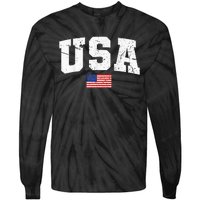 USA Women Men Kids Patriotic American Flag July 4th Tie-Dye Long Sleeve Shirt