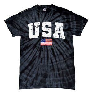 USA Women Men Kids Patriotic American Flag July 4th Tie-Dye T-Shirt