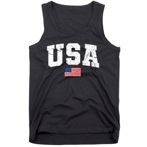 USA Women Men Kids Patriotic American Flag July 4th Tank Top