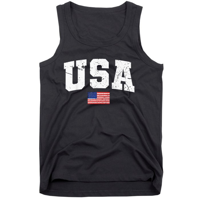 USA Women Men Kids Patriotic American Flag July 4th Tank Top