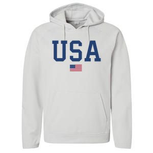 USA Women Men Kids Patriotic American Flag July 4th Performance Fleece Hoodie