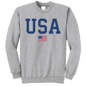 USA Women Men Kids Patriotic American Flag July 4th Tall Sweatshirt