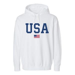 USA Women Men Kids Patriotic American Flag July 4th Garment-Dyed Fleece Hoodie