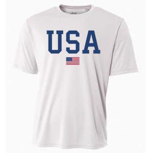 USA Women Men Kids Patriotic American Flag July 4th Cooling Performance Crew T-Shirt