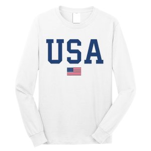 USA Women Men Kids Patriotic American Flag July 4th Long Sleeve Shirt