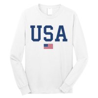 USA Women Men Kids Patriotic American Flag July 4th Long Sleeve Shirt